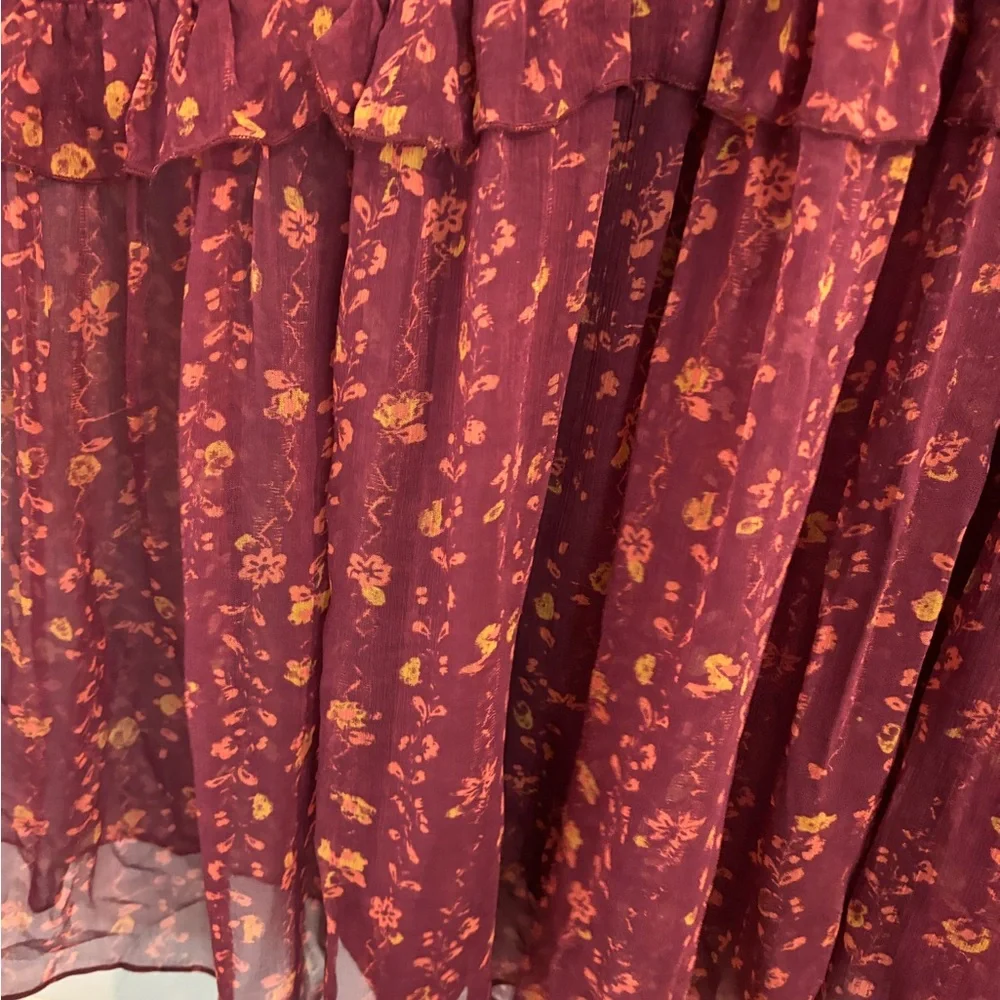 Sundance Lettie Maroon ruffled maxi dress XXL - Picture 7 of 10